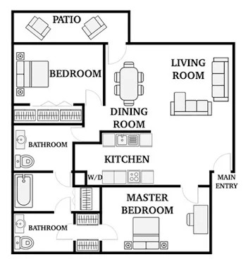 2 Bedrooms 1.5 Baths 2 Bedrooms 1.5 Baths