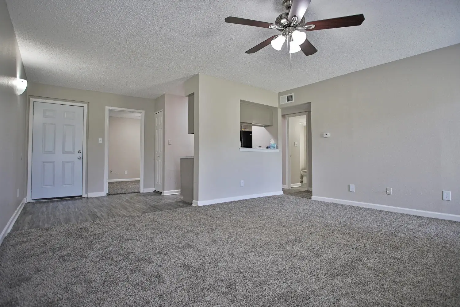 Open concept apartment living room at Parks on Taylor